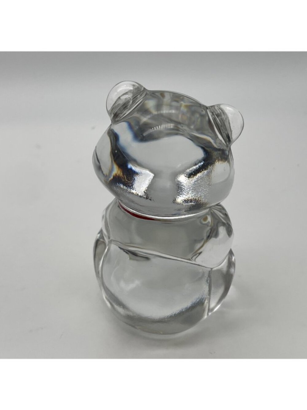 Fenton Art Glass January Birthstone Clear Bear Figurine Red Heart - Picture 4 of 7